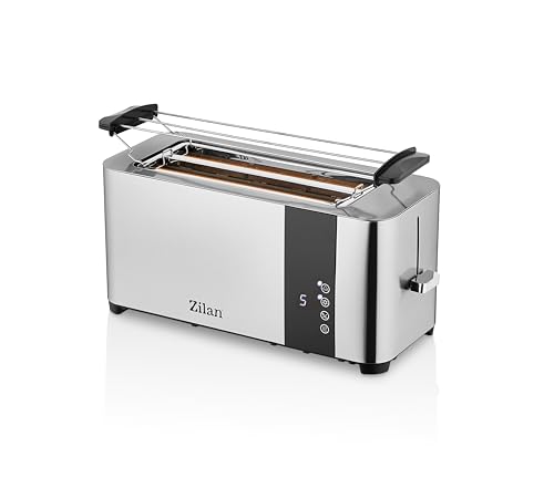 Zilan Toaster ZLN-6234, 4 Scheiben, 1400 W, Edelstahl Gehäuse, Brötchenaufsatz, Krümelschublade, Cool-Touch Design - Preisvergleich