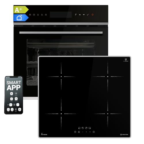 KKT KOLBE Backofen und Induktionskochfeld SET8319PHCIH859ED, Premium Elektro-Set mit WLAN-Technologie, Sensortouch-Bedienung, Heißluft und Pizzafunktion, 7000W Leistung