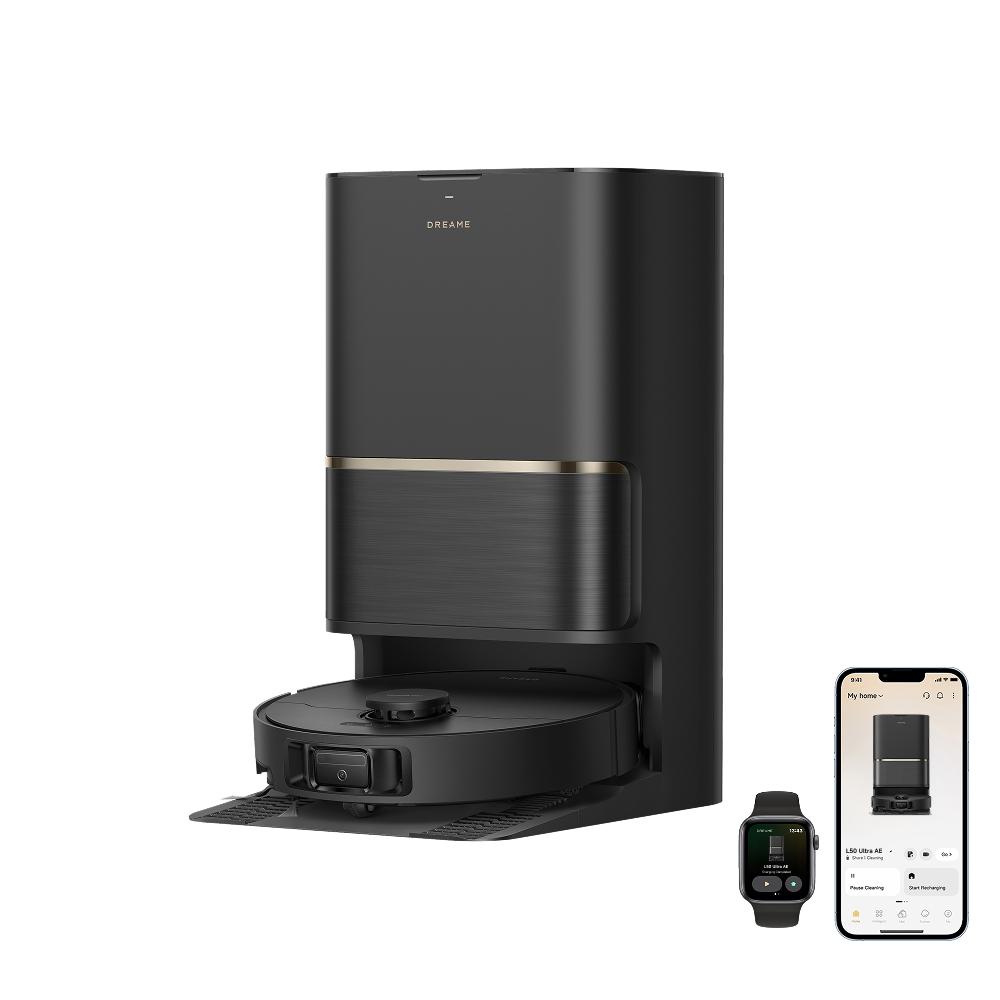 Dreame L50 Ultra AE, Saugroboter mit Wischfunktion, 28.000Pa Saugleistung, automatische Entleerungsstation, ausziehbare Seitenbürste, DryBoard, schwarz