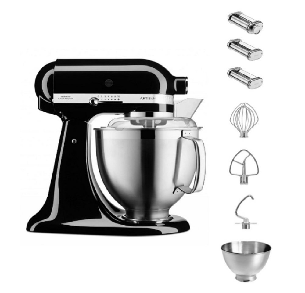KitchenAid 5KSM185 Artisan Küchenmaschine Pastalover, 4,8 L, 5 Jahre Garantie, Zinkdruckgussmetall