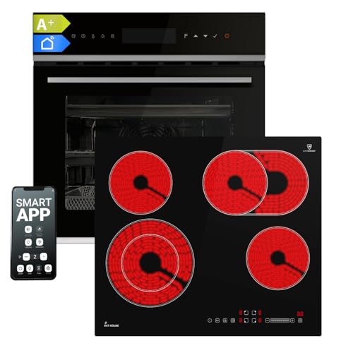 KKT KOLBE Backofen und Kochfeld SET8319PHCCH59RL, Premium Backofen mit Pyrolysefunktion und Kochfeld mit 4 Kochzonen, SUPERKERAMIK®-Glaskeramik