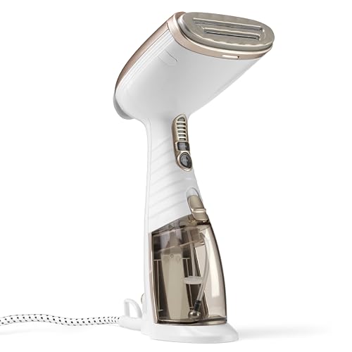Conair Turbo ExtremeSteam Dampfglätter, 5 Dampfeinstellungen, Dampfleistung 25g/Min, schnelle Aufheizzeit, 3 Aufsätze für feine und schwere Stoffe, weiß/beige