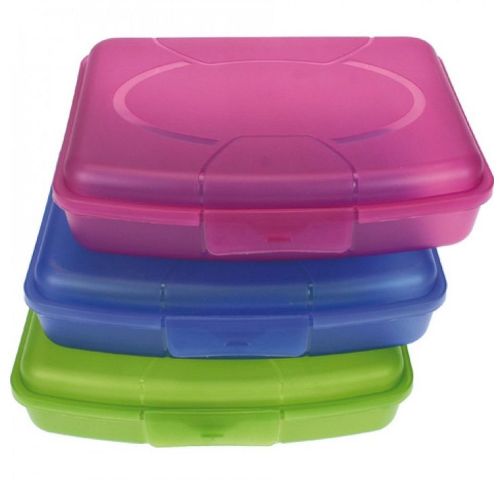 HAC24 Lunchbox Brotdose Brotbüchse Butterbrotdose Brotzeitbox Vesperdose Kinder, Kunststoff, (3-tlg), 17 x 13 x 4 cm Spülmaschinenfest