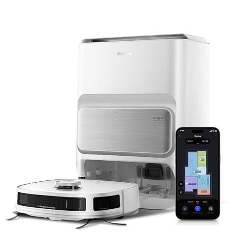 Eureka J12 ULTRA, Robotstaubsauger mit 3D-Objekterkennung, 5.200 mAh Akku, Weiss, mit Nasswischfunktion