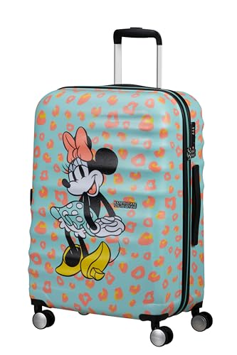 American Tourister Wavebreaker Disney FL - Spinner M, Koffer, 67 cm, 64 L, Mehrfarbig (Minnie Pastel Dots) - ABS-Konstruktion, TSA-Schloss, Rpet-Innenausstattung
