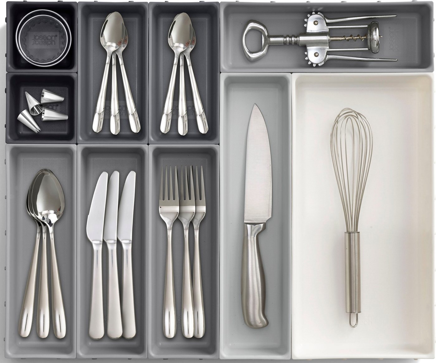 Joseph Joseph Besteckkasten Joseph Joseph Blox™ 10-teiliges Schubladen-Organizer-Set, modulares Design in verschiedenen Größen, rutschfeste Füße, für Besteck und mehr, Joseph Joseph (Set, 14 St)