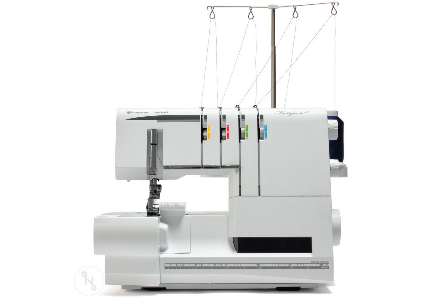 Husqvarna Viking Huskylock s21, Overlock-Nähmaschine mit großzügiger Arbeitsfläche und elektronischer Geschwindigkeitskontrolle