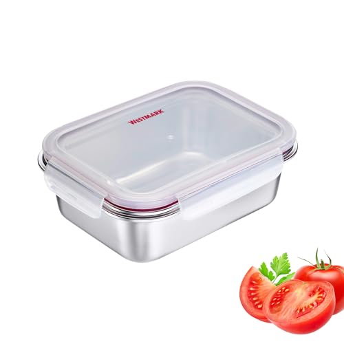 Westmark Edelstahl Lunchbox 1300 ml – Auslaufsichere Mikrowellen- & Ofenfeste Bento Box, BPA-frei, Silber