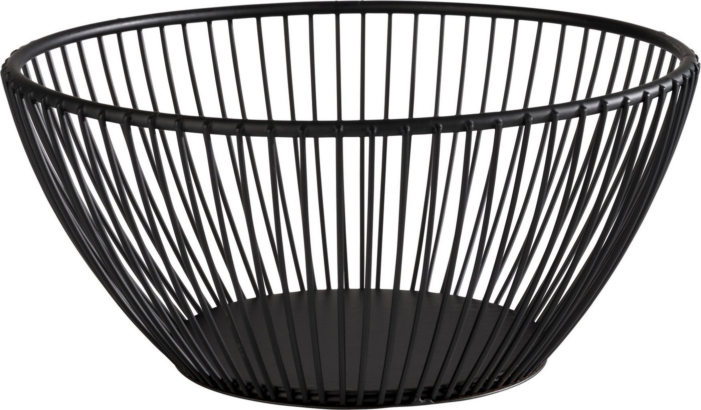 APS Brotkorb SVART, Metall, (1-tlg), rund, stapelbar & spülmaschienengeeignet, schwarz