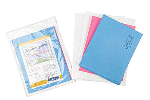 AQUA CLEAN Filament Magic Shine Cloths, 4er Set Microfaser Reinigungstücher für Glas und Auto, hohe Festigkeit und langlebig