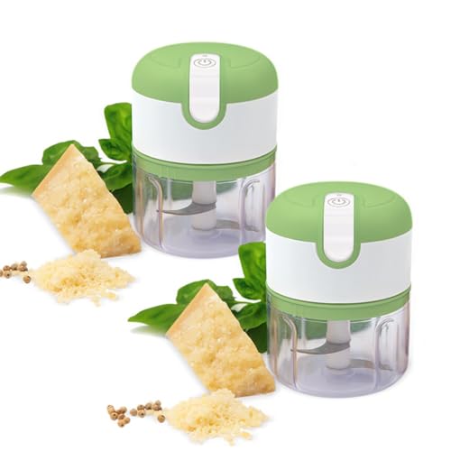 Livington 3 Seconds Chopper - DOPPELPACK - Zerkleinerer mit USB-Anschluss, Mini-Küchenmaschine - Multizerkleinerer - wiederaufladbarer Akku - zerkleinern, schneiden und hacken