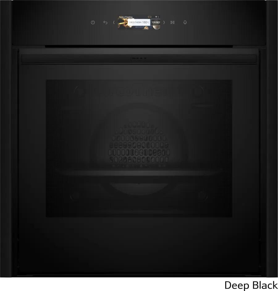Neff B59CR7KY0 Einbau-Backofen, 60 x 60 cm, DEEP BLACK, Energieeffizienzklasse A+, mit 2-jähriger Herstellergarantie und AquaStop