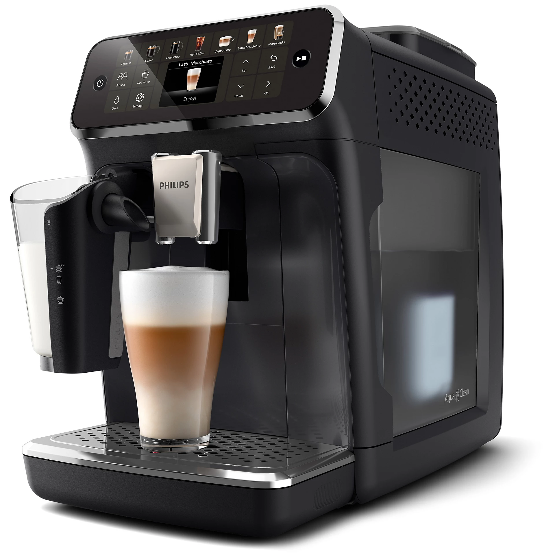 Philips EP4441/50, Kaffeevollautomat, Schwarz mit LatteGo Milchsystem und SilentBrew Technologie