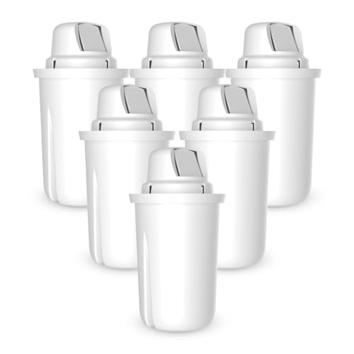 DAFI Classic Filterkartuschen 6er-Pack, Ersatz für Brita Classic und PearlCo Classic Wasserkanne, BPA-frei, reduziert Wasserhärte, verbessert Geschmack und Geruch
