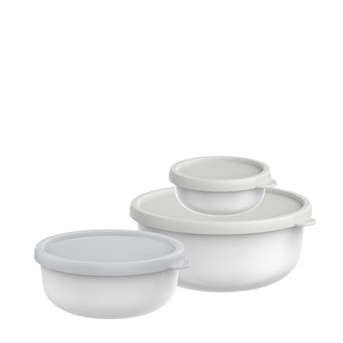 Mepal Mikrowellengeschirr Lumina Frischhaltedosen set 3-teilig - 250 + 750 + 1500 ml - White - Multifunktional & Auslaufsicher