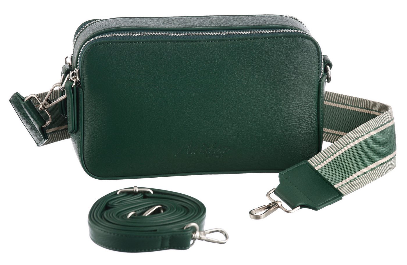 Aniston ACCESSOIRES Umhängetasche Vera, Boxbag mit abnehmbarem Schulterriemen, hochwertigem Polyurethan, Schwarz