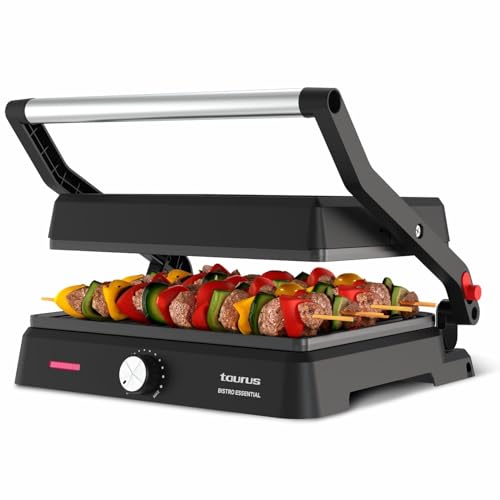 Taurus - Kontaktgrill Essential 2600W | 2-in-1 Grill & Plancha | Platten 29x23 cm | PFOA-frei | Fettauffangschale | Einstellbarer Thermostat | Cool-Touch & Plattenverriegelung
