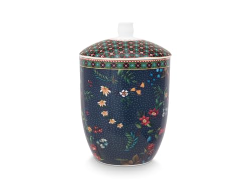 PiP Studio Berry Blues Vorratsdose, 1,5 l, blaue Porzellandose im romantischen Design