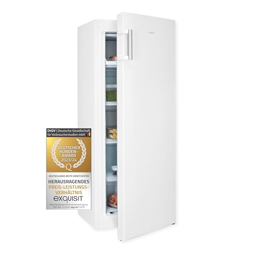 Exquisit Gefrierschrank GS230-H-010E weiss | 165 l Nutzinhalt | 4*-Gefrieren | Türanschlag wechselbar | Standgerät