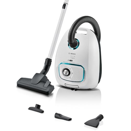Bosch Staubsauger mit Beutel Serie 4 ProHygienic, BGD41HYG, weiß - 10 Jahre Motorgarantie, integriertes Zubehör, AirFresh Staubbeutel, UltraAllergy Hygienefilter