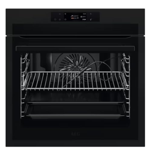 AEG BPE748380T Elektrischer Multifunktionsofen, pyrolytisch, integrierbar, Serie 8000, 16 Funktionen, Thermosonde, TFT-Display, WiFi, 71 l Kapazität, Schwarz, Klasse A++