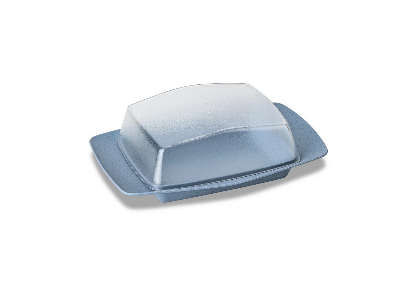 KOZIOL Butterdose RIO mit Retrodesign, Kunststoff, 250 g, nature flower blue, spülmaschinengeeignet