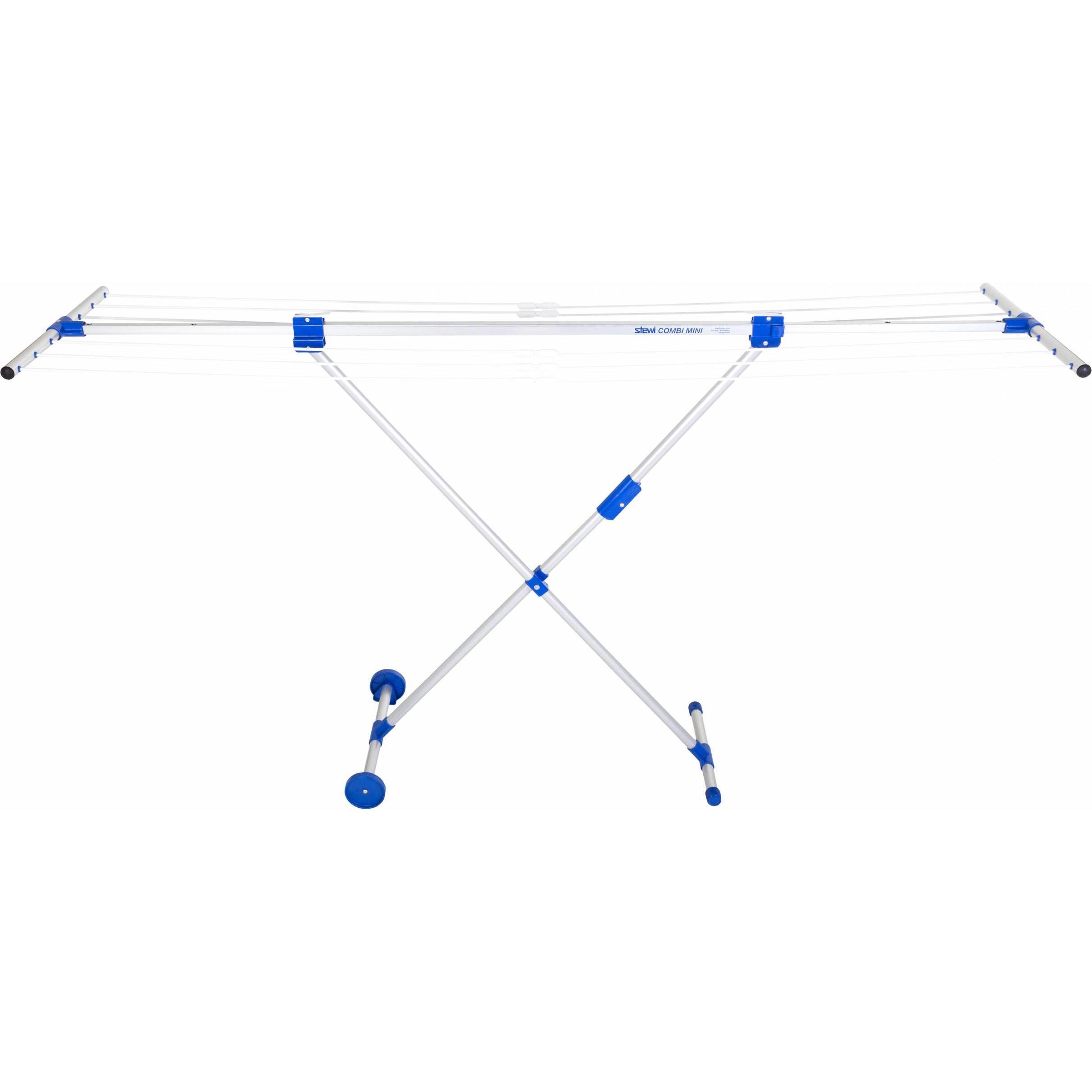 Stewi Combi Maxi, Wäscheständer aus Aluminium mit ausziehbarer Breite von 90-160cm, Silber