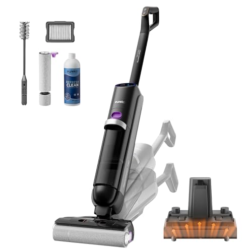 Eureka RapidWash NEW730, Nass Trockensauger mit 21.600Pa Saugkraft, 85°C Bürstenpflege und 5 Min. Heißlufttrocknung, 170° Neigbarkeit, 3-seitige Kantenreinigung, verhedderungsfrei