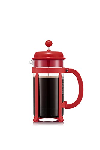 BODUM 1908-04 JAVA Kaffeebereiter, 1.0 L, 8 Tassen, hitzebeständiges Borosilikatglas mit Kunststoffrahmen