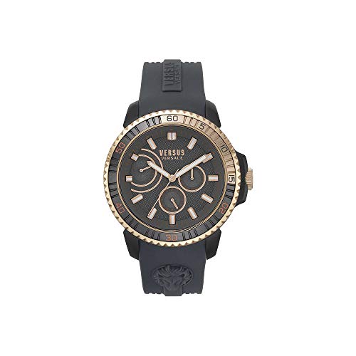 Versus VSPLK0819, Armbanduhr mit grauem Armband, 45 mm runden Stahlgehäuse