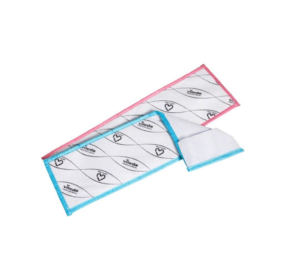 Vileda Staubbesen r-MicroOne CombiSpeed Pro, Einweg-Mop aus recycelten Materialien, rot und blau, 25 Stück pro Packung