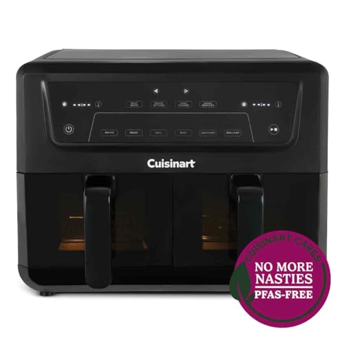 Cuisinart XXL Zweizonen-Heißluftfritteuse, 6-in-1 Kochfunktionen, PFAS-frei, 2 x 5,2L Kapazität für 8+ Portionen, spülmaschinenfeste Teile