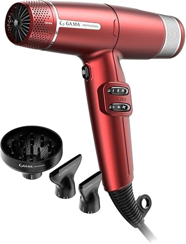 GA.MA Italy Professional iQ Lite Max, Ultraleichter Haartrockner mit Digitalmotor 85.000 U/min, Oxy Active Technologie, 1700 W, Farbe Rot