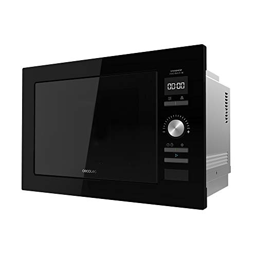 Cecotec GrandHeat 2500, Digitale Einbau-Mikrowelle mit 25 L, 900 W, Grillfunktion, 10 voreingestellten Programmen, schwarz