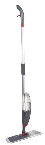 Dirt Devil Sprühwischer, 360° drehbarer Wischmop mit Mopptuch und Nachfüllflasche 640ML, für Nass- und Trockengebrauch, Kunststoff, grau