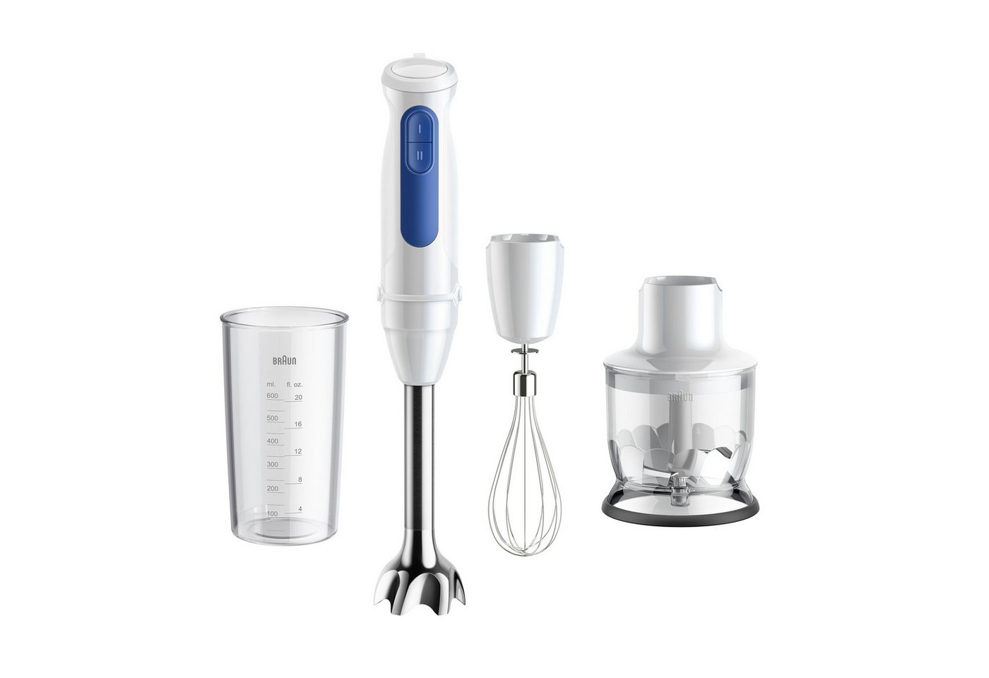 Braun Stabmixer MultiQuick MQ 30202 M, 900 W, weiß