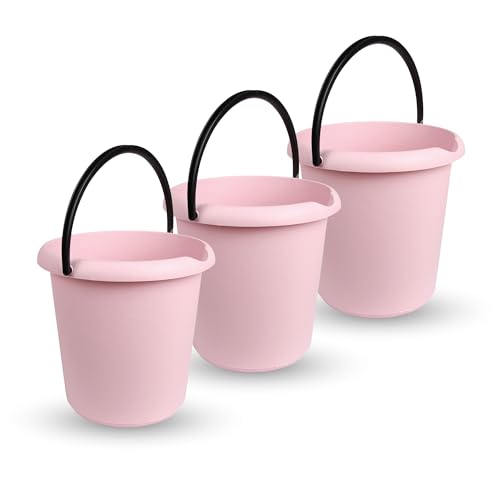 ProHome Putzeimer 3er Set, Kunststoff-Eimer 5 Liter, BPA-frei, in Rosa, Grün, Anthrazit, Made in EU