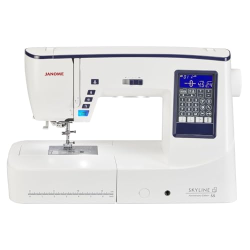 Janome Skyline S5 Anniversary Edition Nähmaschine, mit elektronischer Fadenschere und Nadelpositionsspeicher