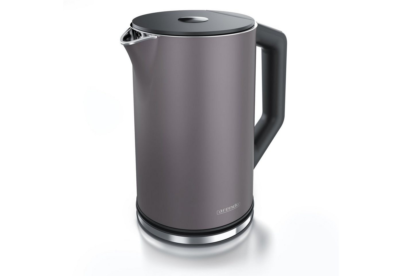 Arendo Wasserkocher ELEGANT, 1,5 l, 2200 W, Edelstahl, Doppelwand, Temperatureinstellung 40° - 100 °C mit Anzeige