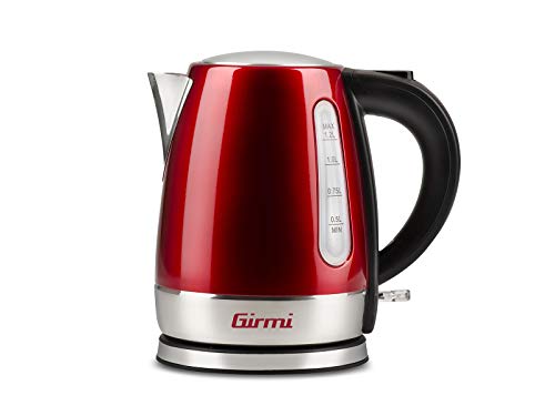 Girmi Bl32 kabelloser Wasserkocher aus Edelstahl, 1,2 l, 1630 W, Rot