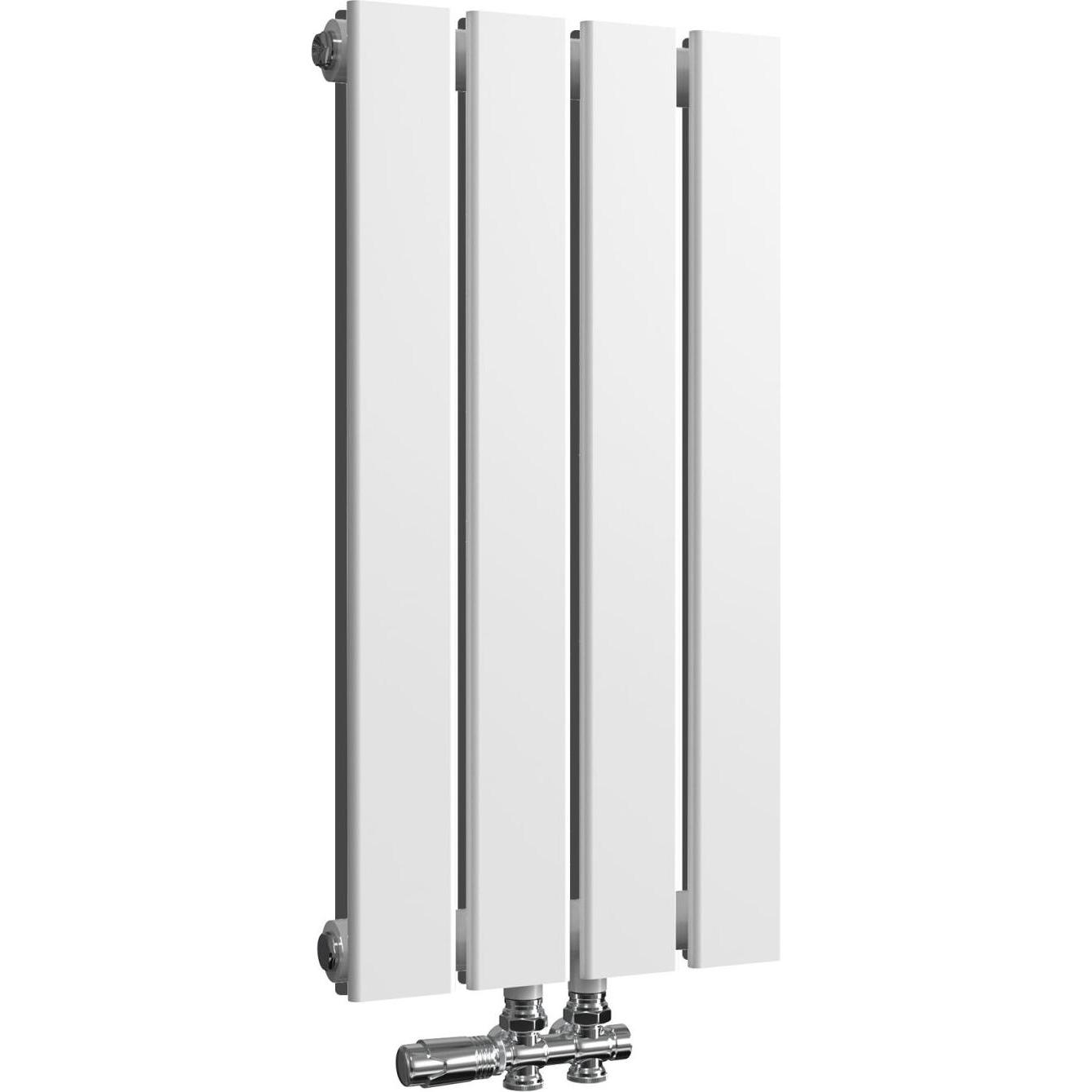 Emke Flachheizkörper mit Zentralanschluss, Weiss 60x30cm 327W Doppellagig, hochwertiger Stahl, moderne Optik