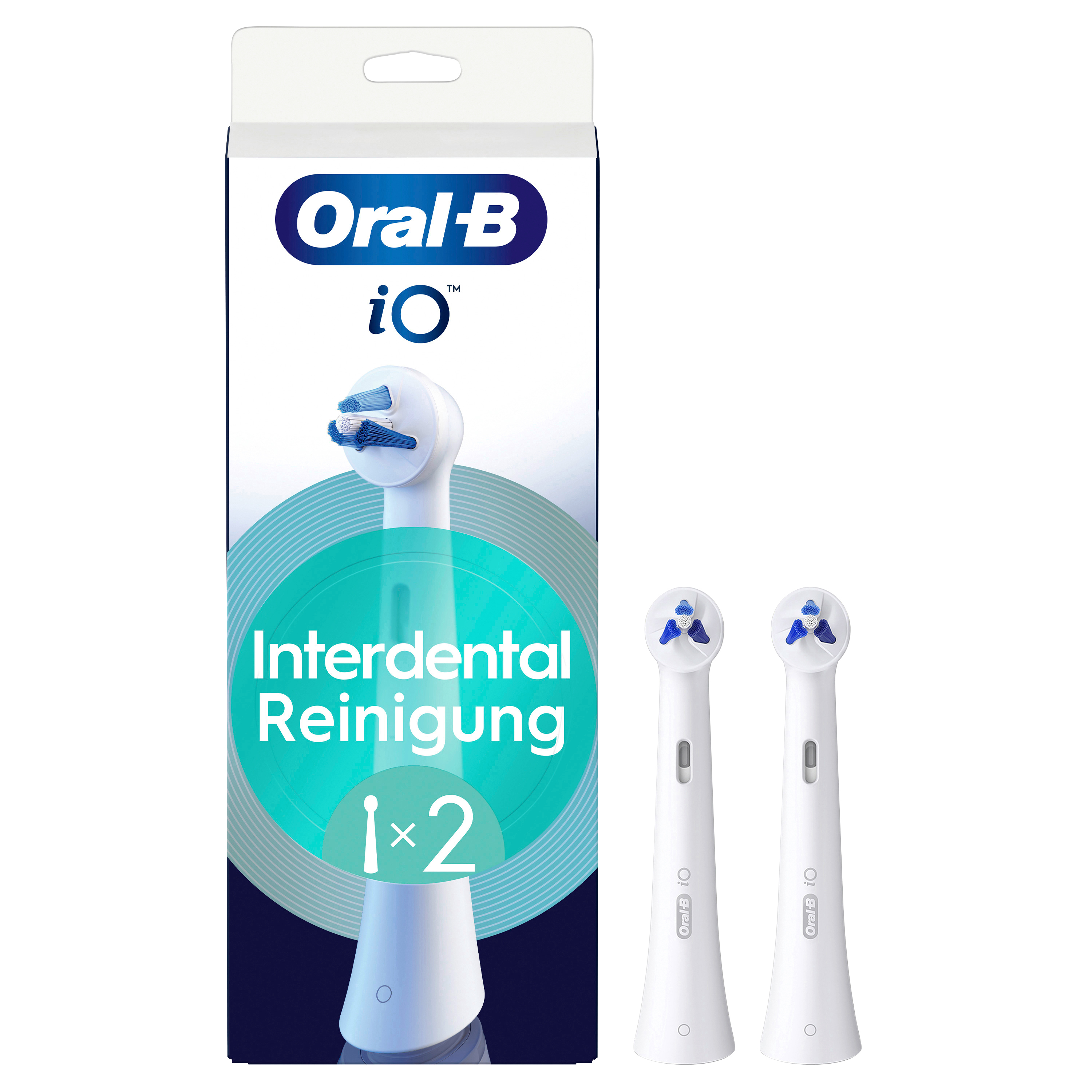 Oral-B Aufsteckbürsten - iO Interdental Reinigung 2er, Spezialisierte Reinigung, elektrische Zahnbürste