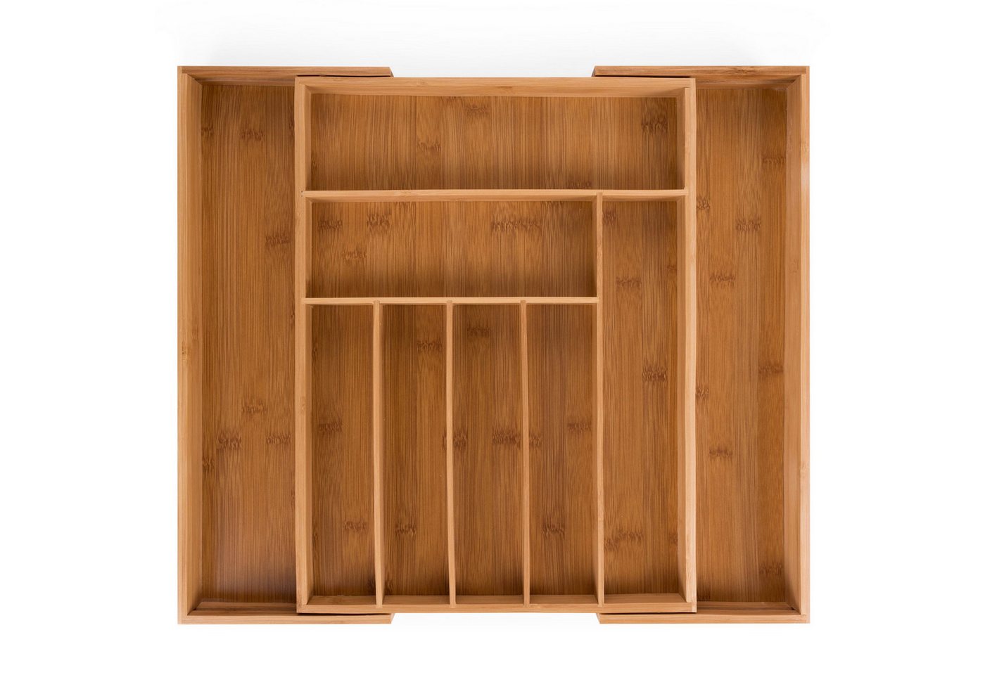 Blumtal Besteckkasten Schublade aus Bambus, größenverstellbarer Schubladen-Einsatz, bis zu 9 Fächer, nachhaltig und klimaneutral - Bambus