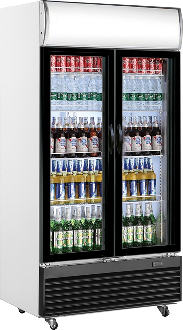 Saro Getränkekühlschrank 2-türig mit Werbetafel, Modell GTK 800, abschließbar