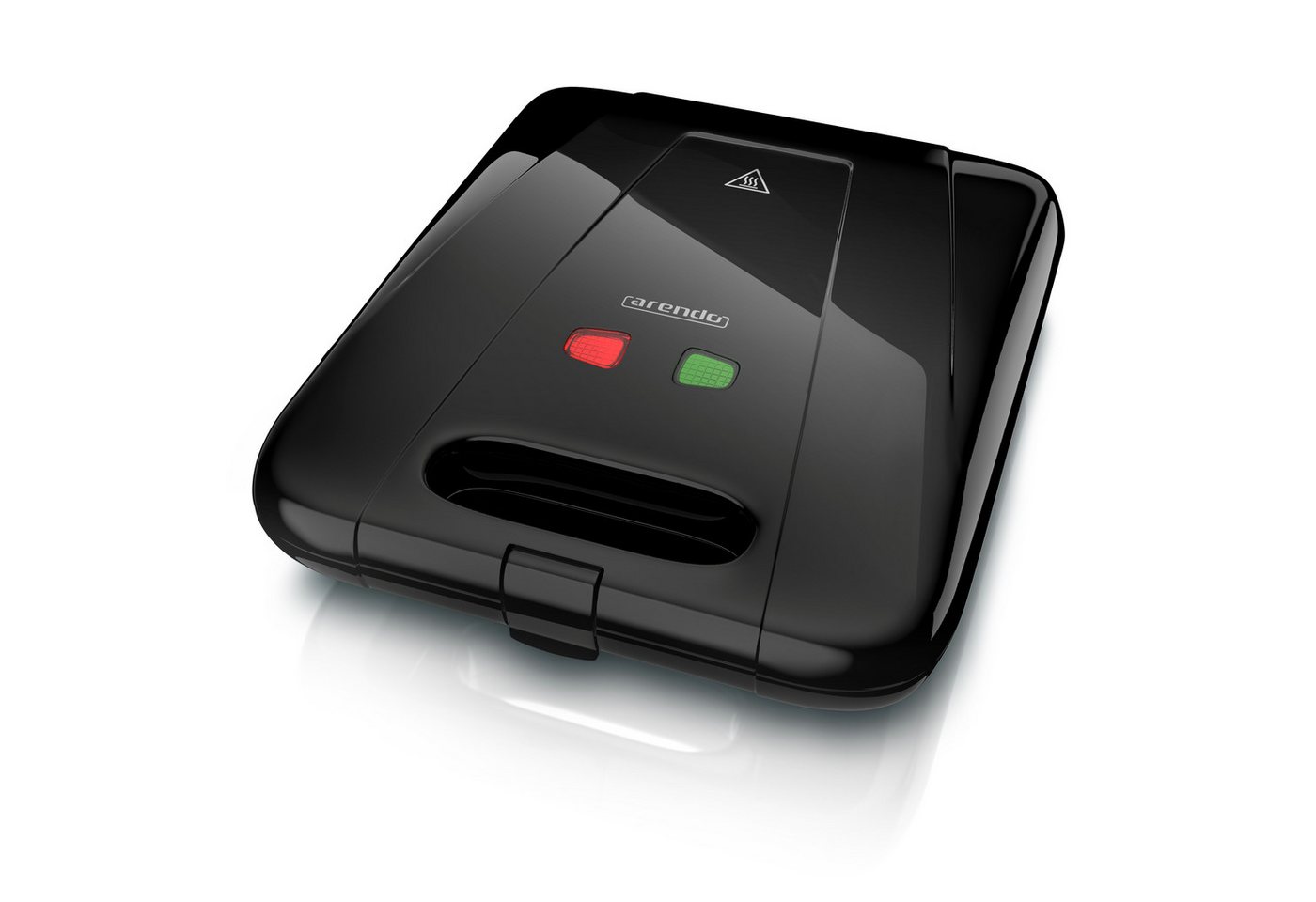 Arendo Sandwichmaker XXL für 4 Sandwiches, schwarzer Sandwichtoaster, BPA-frei, 1400 W, antihaftbeschichtet, mit Temperaturregelung und Schnellaufheizung