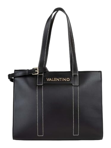 Valentino Aury Re Shopper Tasche, 35 cm, schwarz, 100% Polyurethan