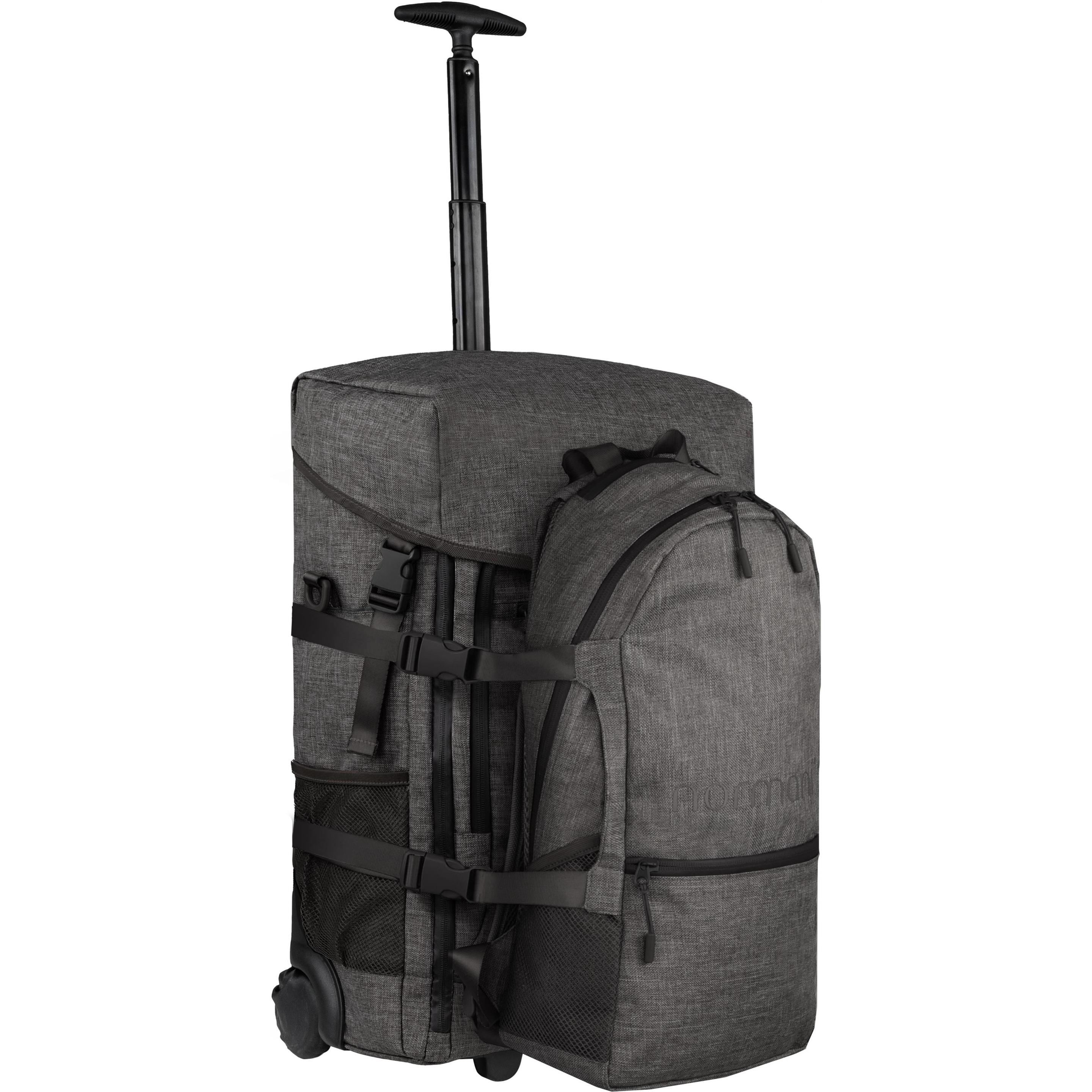 Normani Rucksack mit Trolleyfunktion und kleinem Rucksack, Grau, 45 l, Handgepäck geeignet