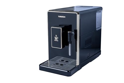 Tornado Kaffeevollautomat TCM-9008AGS, 20 Bar Kaffeeautomat in Gold Schwarz mit Milchaufschäumer