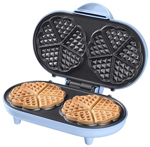 Bestron Doppel-Waffeleisen für klassische Herzwaffeln, Herzwaffeleisen ...
