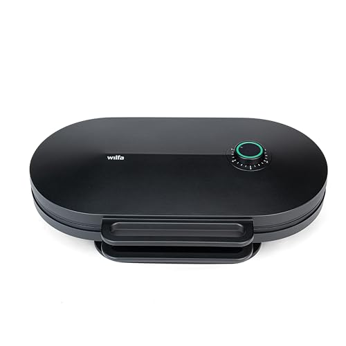 Wilfa Grand Double Waffeleisen, Schwarz, für 2 große Waffeln mit 5 Temperatureinstellungen und Antihaftbeschichtung